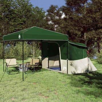 vidaXL Kampeertent Set met dak met opslag 2 pcs Groen, Verzenden