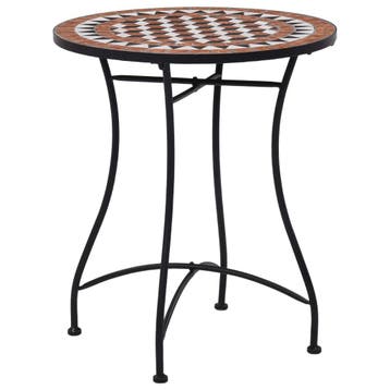 vidaXL Bistrotafel mozaïek 60 cm keramiek bruin, Verzenden