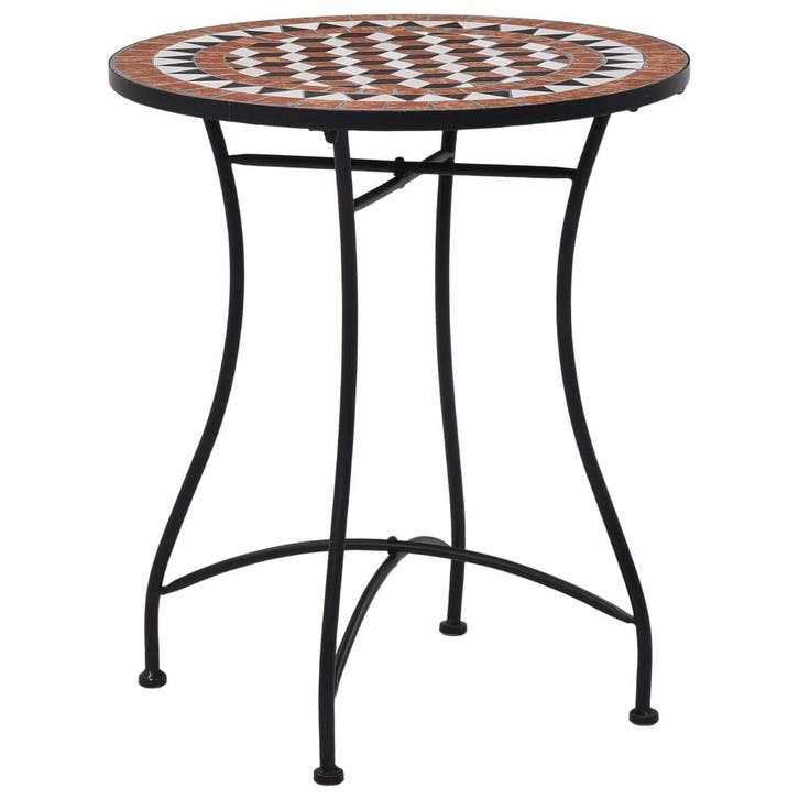 vidaXL Bistrotafel mozaïek 60 cm keramiek bruin, Jardin & Terrasse, Tables de jardin, Envoi