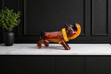 sculptuur, XXl-Glazen Bull dog in murano stijl 40 cm - 27 cm