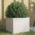 vidaXL Plantenbak 32x30x29 cm staal wit, Verzenden