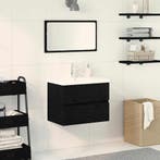 vidaXL Wastafel kabinet voor de badkamer Zwart Eiken 60 x 39, Verzenden, Nieuw