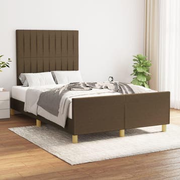 vidaXL Bedframe zonder matras 120x200 cm stof donkerbruin, Verzenden