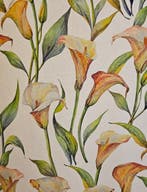 NIEUW Stof Art Nouveau met Calle in natuurlijk katoen -, Antiek en Kunst