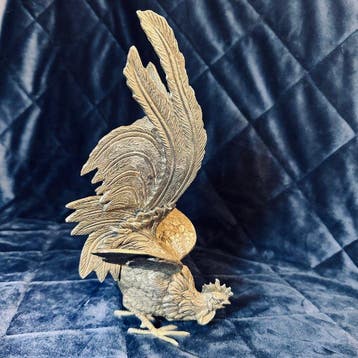 sculptuur, Magnificent Vintage Pair of Gilt/Silvered Brass, Antiek en Kunst