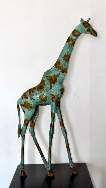 Abdoulaye Derme - sculptuur, Grande Girafe - 63 cm - 63 cm -, Antiek en Kunst