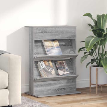 vidaXL Tijdschriftenrek Grijs Sonoma 70 x 41 x 96 cm Bewerkt, Verzenden, Nieuw