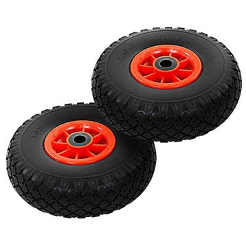 vidaXL Steekwagenwielen 3,00-4 (260x85) massief PU 2 st, Verzenden