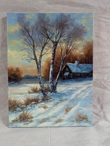 Antonio Barducci (XX-XXI) - Tramonto invernale con baita
