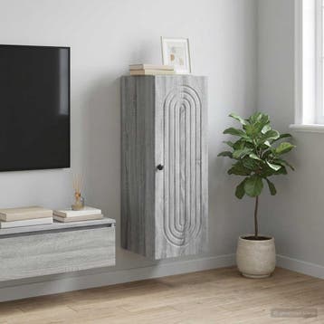 vidaXL Wandkast Grijs Sonoma 33 x 34,5 x 90 cm Bewerkt hout, Verzenden, Nieuw