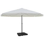 vidaXL Parasol met draagbare voet aluminium (wit), Verzenden