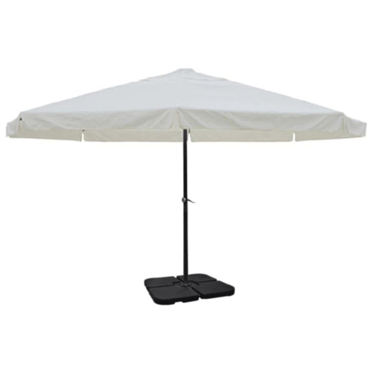 vidaXL Parasol met draagbare voet aluminium (wit), Tuin en Terras, Parasols, Nieuw, Verzenden