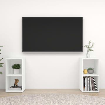 vidaXL Tv-meubelen 2 st 72x35x36,5 cm bewerkt hout wit, Verzenden