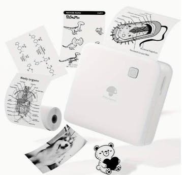 Mini fotoprinter zwartwit labelprinter labelmaker wit, Nieuw