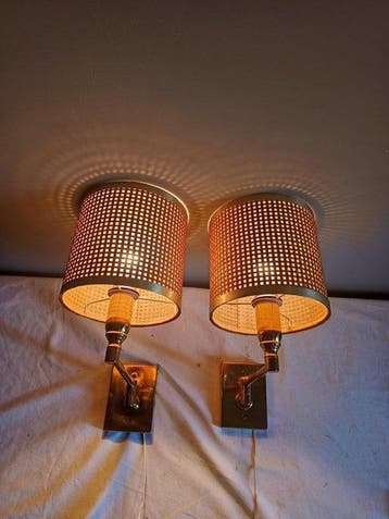 Lampe murale (2) - Laiton doré - Applique, Antiquités & Art