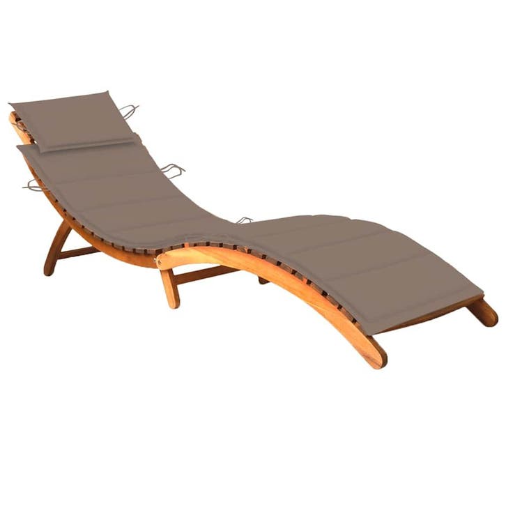vidaXL Ligbed met kussen massief acaciahout, Tuin en Terras, Ligbedden, Nieuw, Verzenden