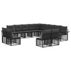 vidaXL Buiten bank set 13 pcs Zwart en Donker Grijs, Verzenden, Nieuw