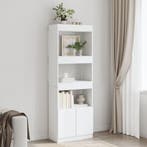 vidaXL Hoge kast 63x33x180 cm bewerkt hout wit, Verzenden, Nieuw