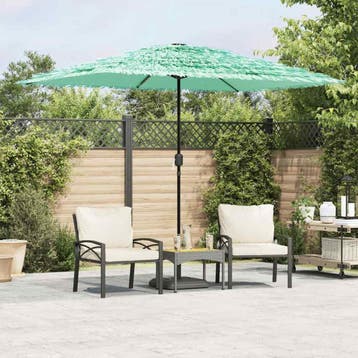 vidaXL Parasol met stalen paal 300x200x250 cm groen, Verzenden, Nieuw