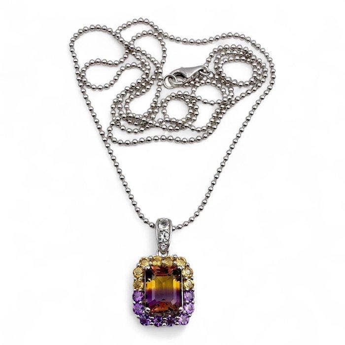 Zonder minimumprijs - Halsketting Zilver - Ametrine, Handtassen en Accessoires, Kettingen