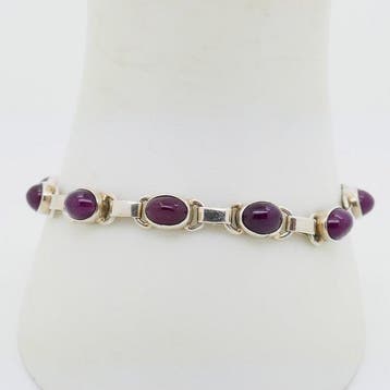 Zonder minimumprijs - Armband Zilver - 17.00ct. tw. Robijn