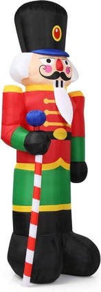 2dekans | Costway Hoge Opblaasbare Kerst Notenkraker Soldaat, Diversen, Kerst, Ophalen of Verzenden, Nieuw