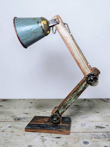 Bureaulamp - Bijzondere Industriële Lamp - 58 cm - Metaal,