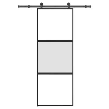 vidaXL Schuifdeur met beslag 76x205 cm gehard glas en, Doe-het-zelf en Bouw, Deuren en Vliegenramen, Verzenden, Nieuw