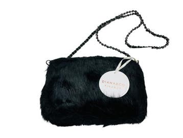 Veiling - Diana & Co Firenze Faux Fur Schoudertas - Zwart, Nieuw
