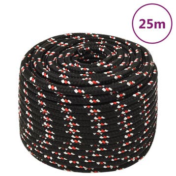vidaXL Boot touw 12 mm 25 m polypropyleen zwart, Verzenden, Nieuw