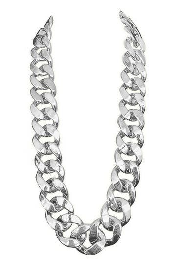 Dikke Lange Zilveren Ketting 35mm Kunststof Schakelketting Z, Ophalen of Verzenden, Nieuw, Zilver