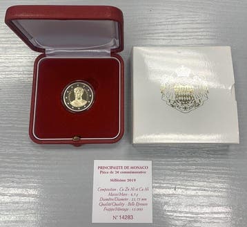 Monaco. 2 Euro 2019 Honoré V Proof
