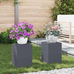 vidaXL Plantenstand 2 pcs Antraciet 24 x 24 x 35 cm Staal, Verzenden, Nieuw