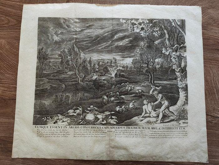 Frederick de Wit (1630-1706) - Caino uccide Abele - Pieter, Antiquités & Art, Antiquités | Autres Antiquités