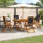 vidaXL 5-delige Tuinset massief acaciahout en textileen, Verzenden, Nieuw, Tuinset