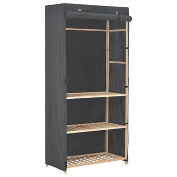 vidaXL Kledingkast 3-laags 79x40x170 cm stof grijs, Verzenden, Nieuw