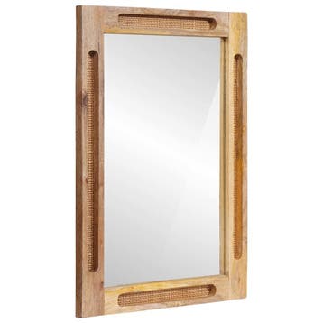 vidaXL Badkamerspiegel Bruin 50 x 2,5 x 70 cm Massief Mango, Huis en Inrichting, Badkamer | Badkamermeubels, Verzenden, Nieuw