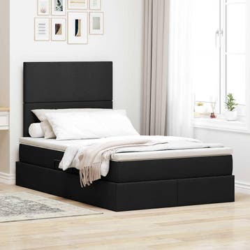 vidaXL Opslag bed met matras met hoofdeinde Zwart 120 x 200, Huis en Inrichting, Verzenden, Nieuw