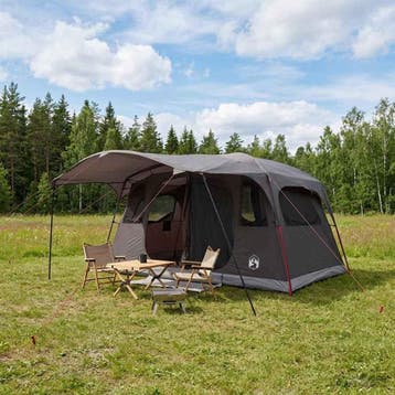 vidaXL Tunneltent Bruin Grijs 427 x 305 x 205 cm Polyester, Verzenden