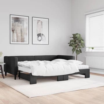vidaXL Slaapbank met onderschuifbed en matrassen 90x190 cm, Verzenden