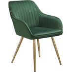 tectake Eetkamerstoel Marilyn, fluweeloptiek, doorgestikt -, Huis en Inrichting, Verzenden, Nieuw