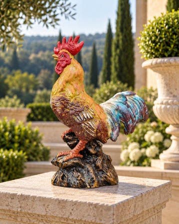 Beeld, iron Rooster - Hand-painted - 28 cm - IJzer - 2026