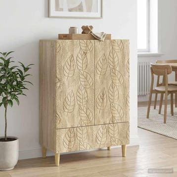 vidaXL Dressoir Sonoma Eiken 66 x 34,5 x 95 cm Bewerkt hout, Verzenden, Nieuw