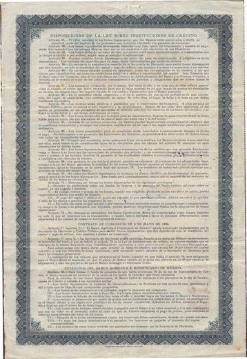 Mexico. Banco Agricola 1904 (Zonder minimumprijs)