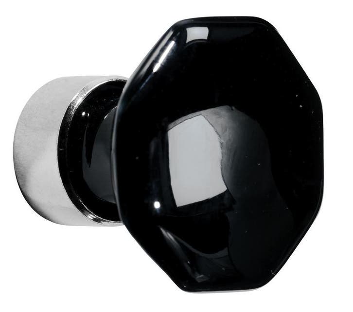 Meubelknop Octo porselein 34mm zwart/glans nikkel, Huis en Inrichting, Kasten | Overige, Nieuw