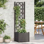 vidaXL Plantenbak met latwerk 43x43x142 cm PP, Verzenden, Nieuw