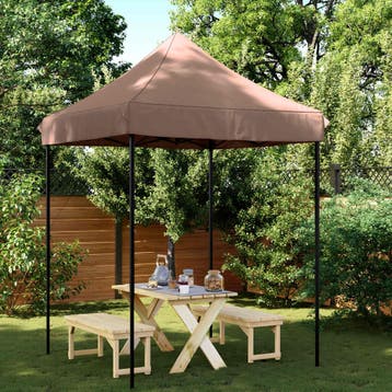 vidaXL Partytent 200 x 200 x 306 cm Bruin Oxford Stof, Verzenden