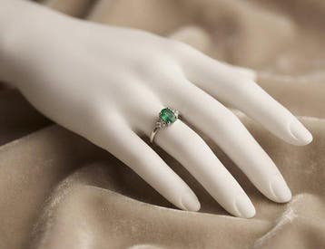 Zonder minimumprijs - Ring Zilver - 0.80ct. tw. Smaragd