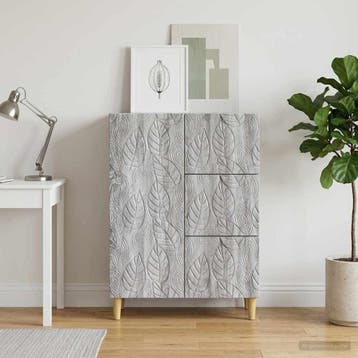 vidaXL Dressoir Grijs Sonoma 66 x 34,5 x 90 cm Bewerkt hout, Huis en Inrichting, Kasten | Dressoirs, Verzenden, Nieuw