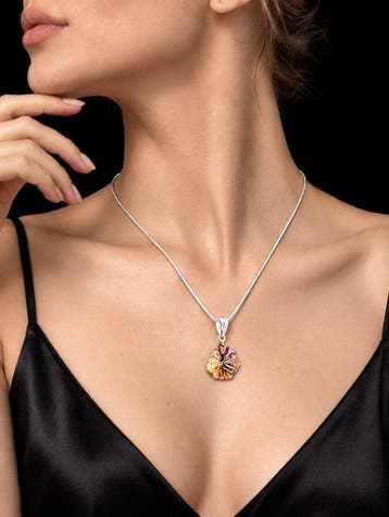 Ametrine Bloemenhanger - 925 Sterling Zilver - Goudvergulde